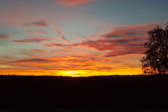 Blick von den Ferienwohnungen im  Brückenhaus Naumburg, Sonnenuntergang